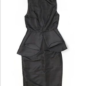 AQ/AQ Black Sheath Peplum Dress
